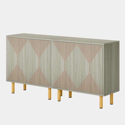 59" Tribesigns Modern Natural Storage Cabinet; Freestanding Floor Cabinet - Loft&Timber