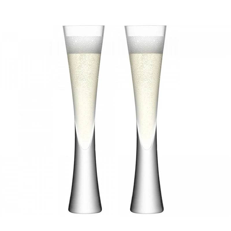 Champagne Glasses Glitter Flutes Clear Cups - Loft&Timber