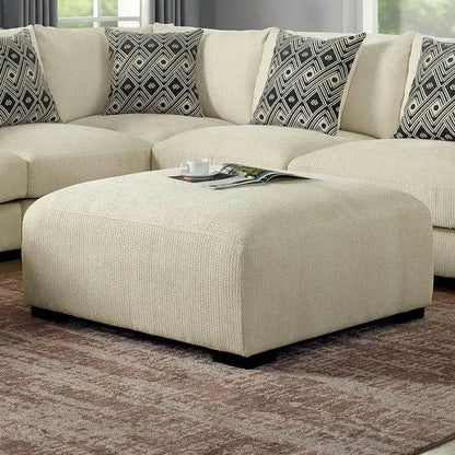 Contemporary Square Upholstered Ottoman with Memory Foam