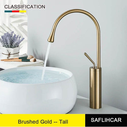 Brushed Gold Basin Faucet - Loft&Timber