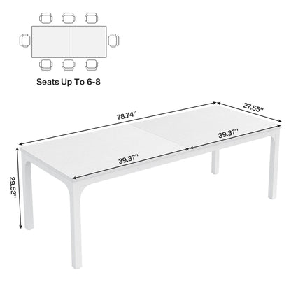 Tribesigns Dining Table for 6-8 People, 200cm - Loft&Timber