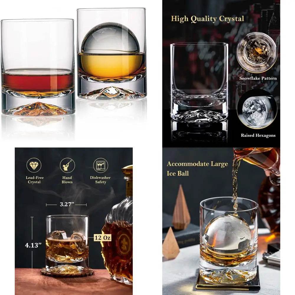 Hand Blown Crystal Double Old Fashioned Cocktail - Loft&Timber