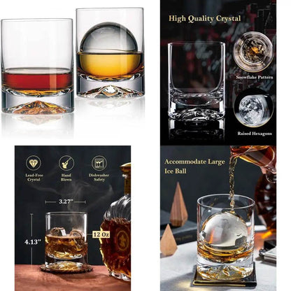 Hand Blown Crystal Double Old Fashioned Cocktail - Loft&Timber