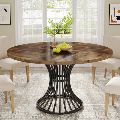 Tribesigns Round Dining Table for 4-6 People, 47" - Loft&Timber