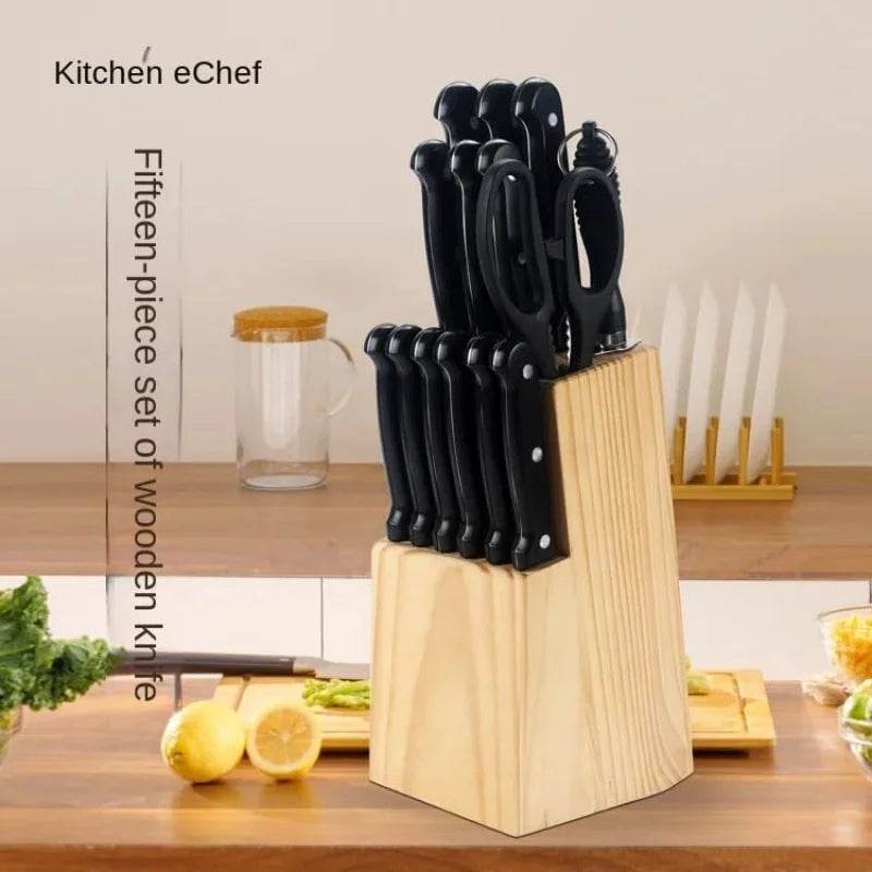 15-Piece Kitchen Knife set with Wooden Block - Loft&Timber