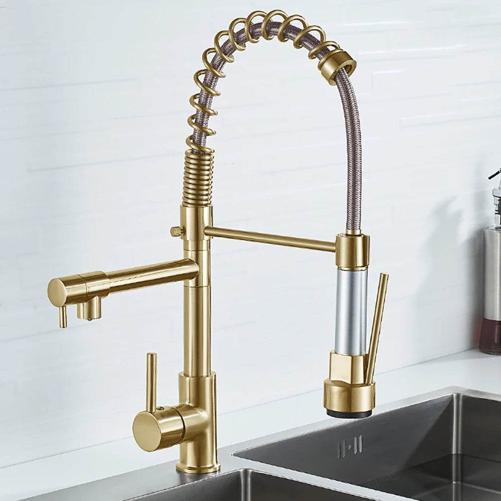 DQOK Black Brushed Spring Pull Down Kitchen Sink Faucet - Loft&Timber