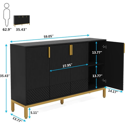 59" Luxury Buffet Cabinet with Storage - Loft&Timber