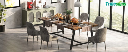 Tribesigns Dining Table for 8 People, 70.87" Rectangular Wood Kitchen Table - Loft&Timber
