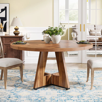 Tribesigns Round Dining Table for 4, 47" - Loft&Timber