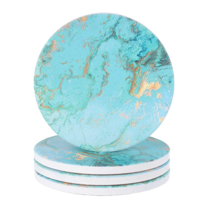 4Pcs Absorbent Coasters Green Marble - Loft&Timber