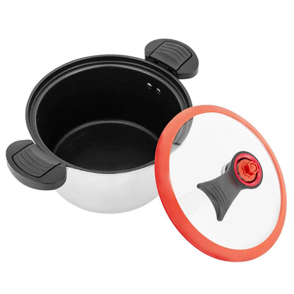 Non-Stick Silver Stainless Steel Micro Pressure Cooker - Loft&Timber