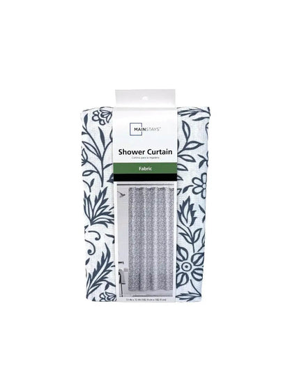 Botanical print shower curtain, machine washable - Loft&Timber