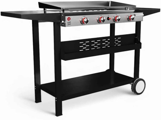 Flat Top Grill With 4 Burners - Premium Propane Outdoor Grill Cart - Loft&Timber
