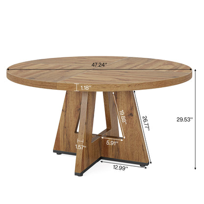 Tribesigns Round Dining Table for 4, 47" - Loft&Timber