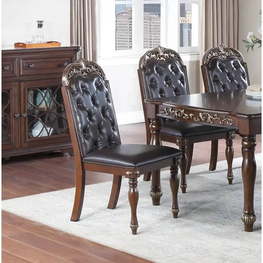 Formal Set of 2 Side Chairs Brown - Loft&Timber