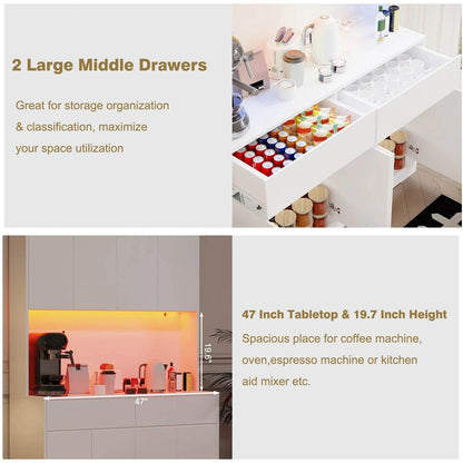 71'' Tall Kitchen Pantry with LED Lights - Loft&Timber