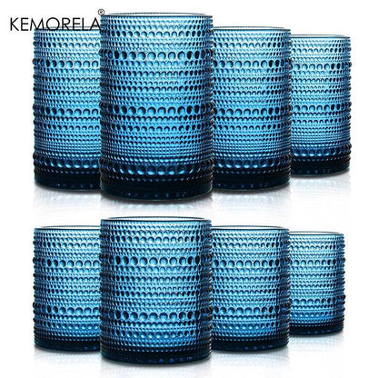 8PCS Vintage Raindrop Glass Cup 300/400ML Highball Glasses - Loft&Timber