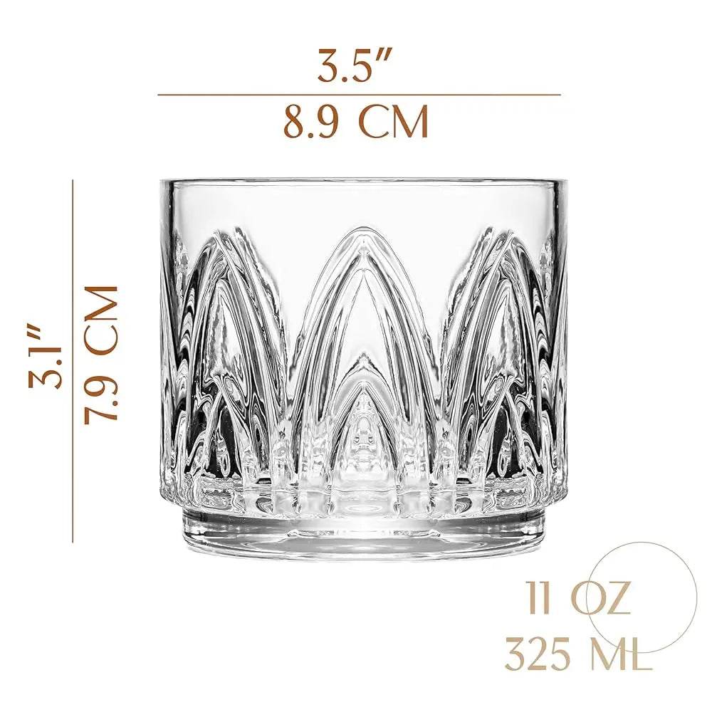 Vintage Art D Crystal Lowball Cocktail Glasses, Set Of 4 - Loft&Timber