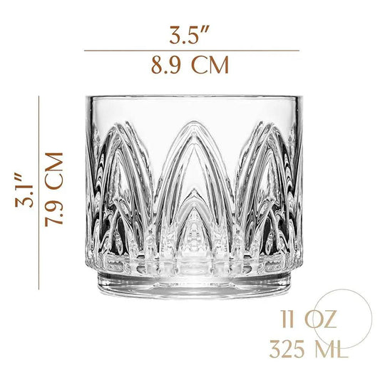 Vintage Art D Crystal Lowball Cocktail Glasses, Set Of 4