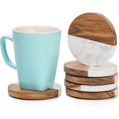 6 Packs Marble Wood Coasters - Loft&Timber
