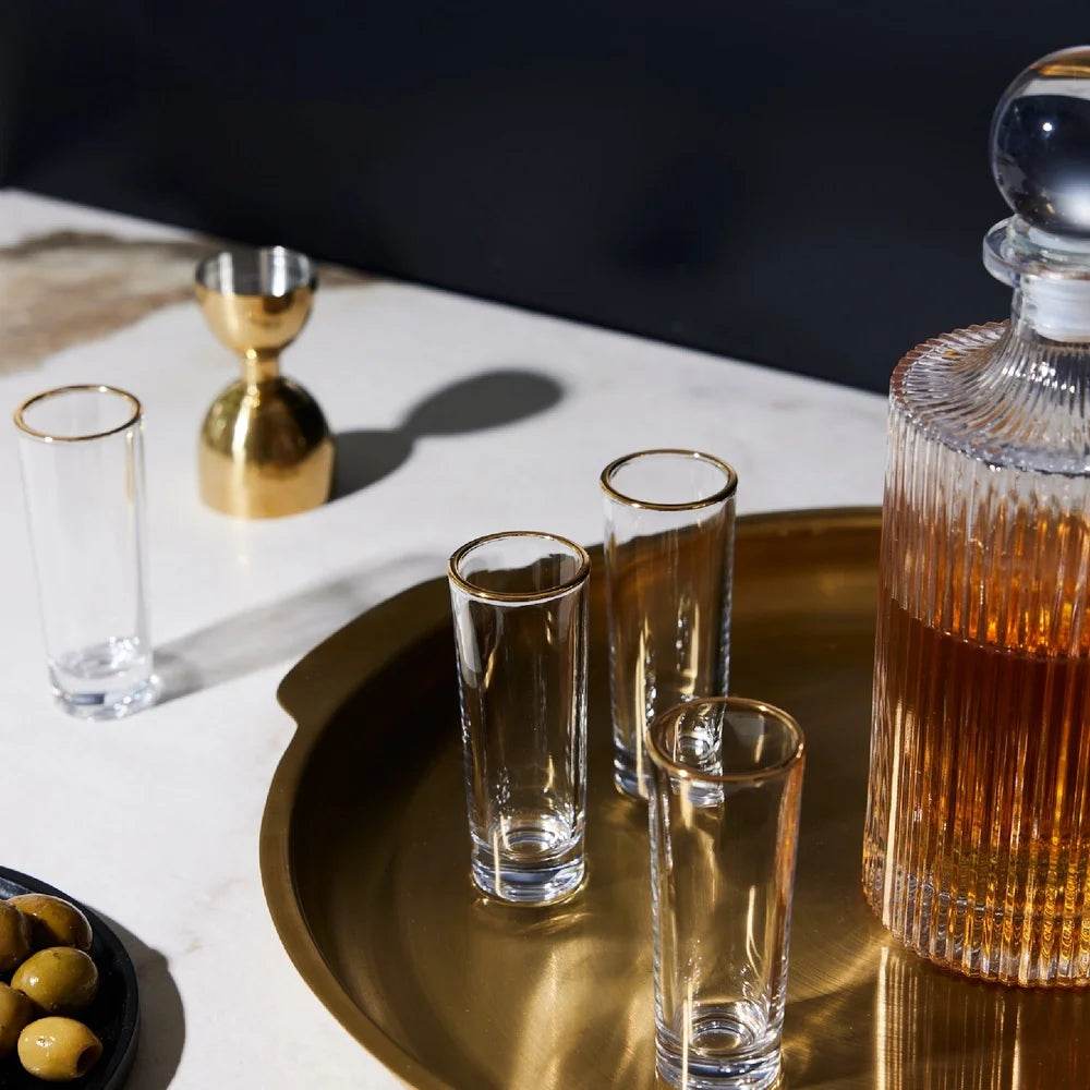 5 Piece Whiskey Decanter Set with 4 Glasses - Loft&Timber