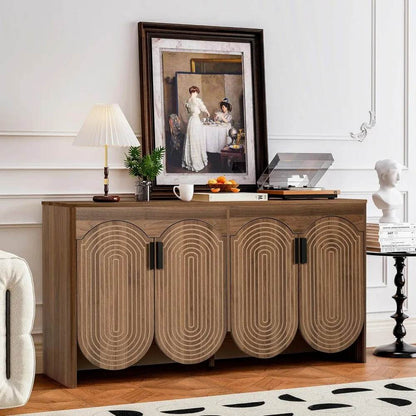 Fluted Sideboard Cabinet with Storage with Adjustable Shelves - Loft&Timber