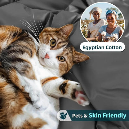 100% Cotton 1200 Thread Count King Size Sheets Set - Loft&Timber