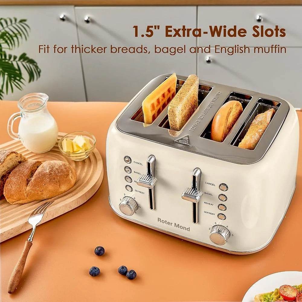 4 Slice Toaster Stainless Steel Extra Wide Slots - Loft&Timber