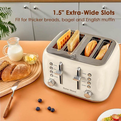4 Slice Toaster Stainless Steel Extra Wide Slots - Loft&Timber