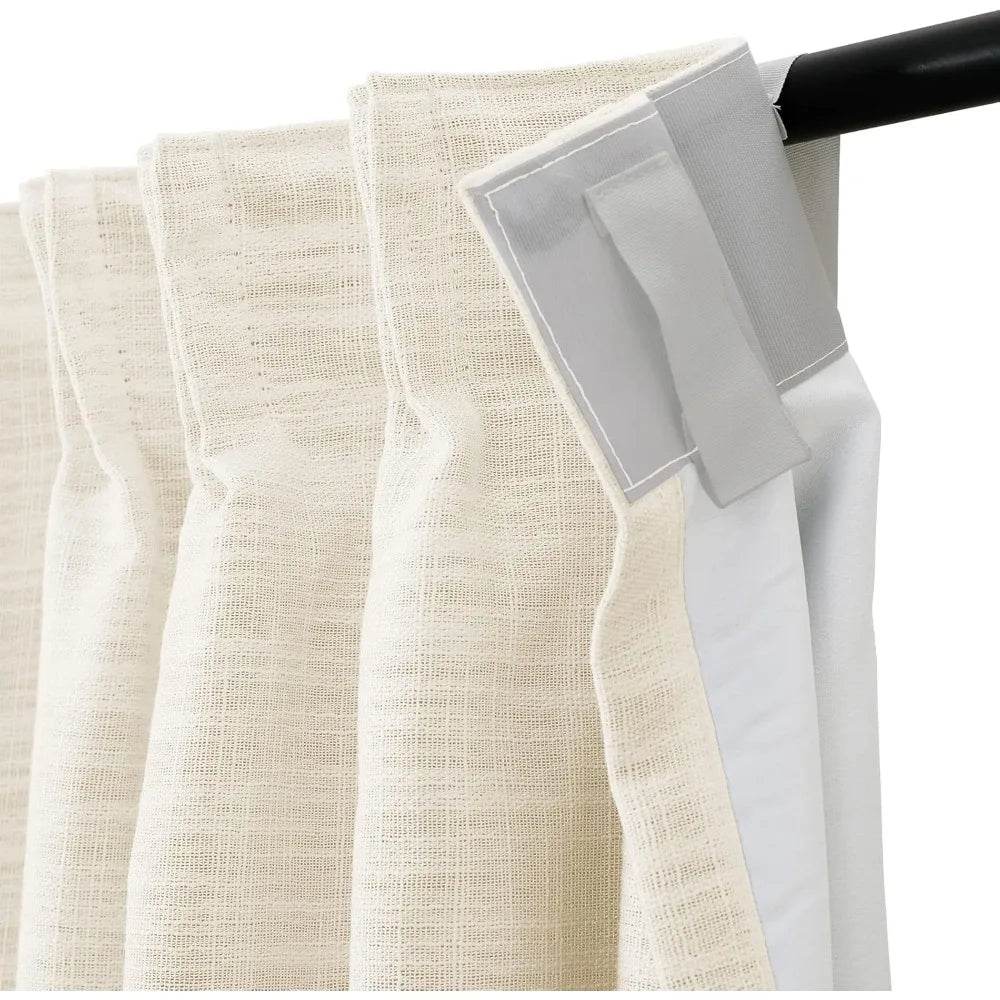 Polyester Linen Blackout Ivory Curtain - Loft&Timber