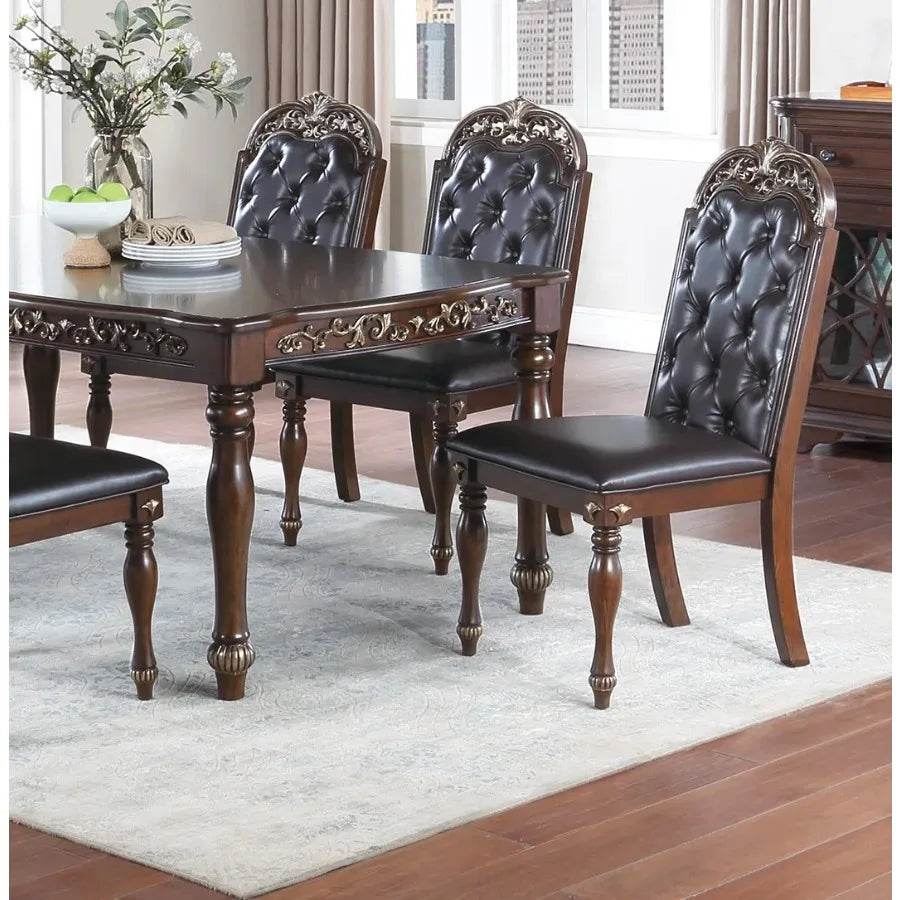 Formal Set of 2 Side Chairs Brown - Loft&Timber