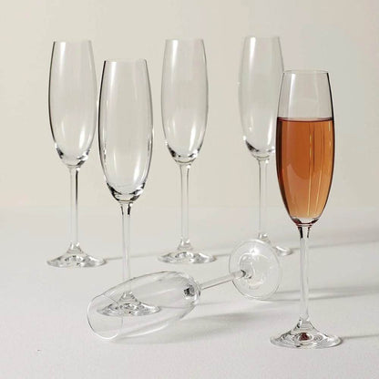 Champagne Flute Set of 6 Break Resistant Glasses - Loft&Timber