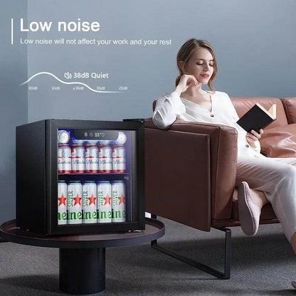 Mini Fridge Cooler - 12 Bottle 48 Can Beverage Refrigerator