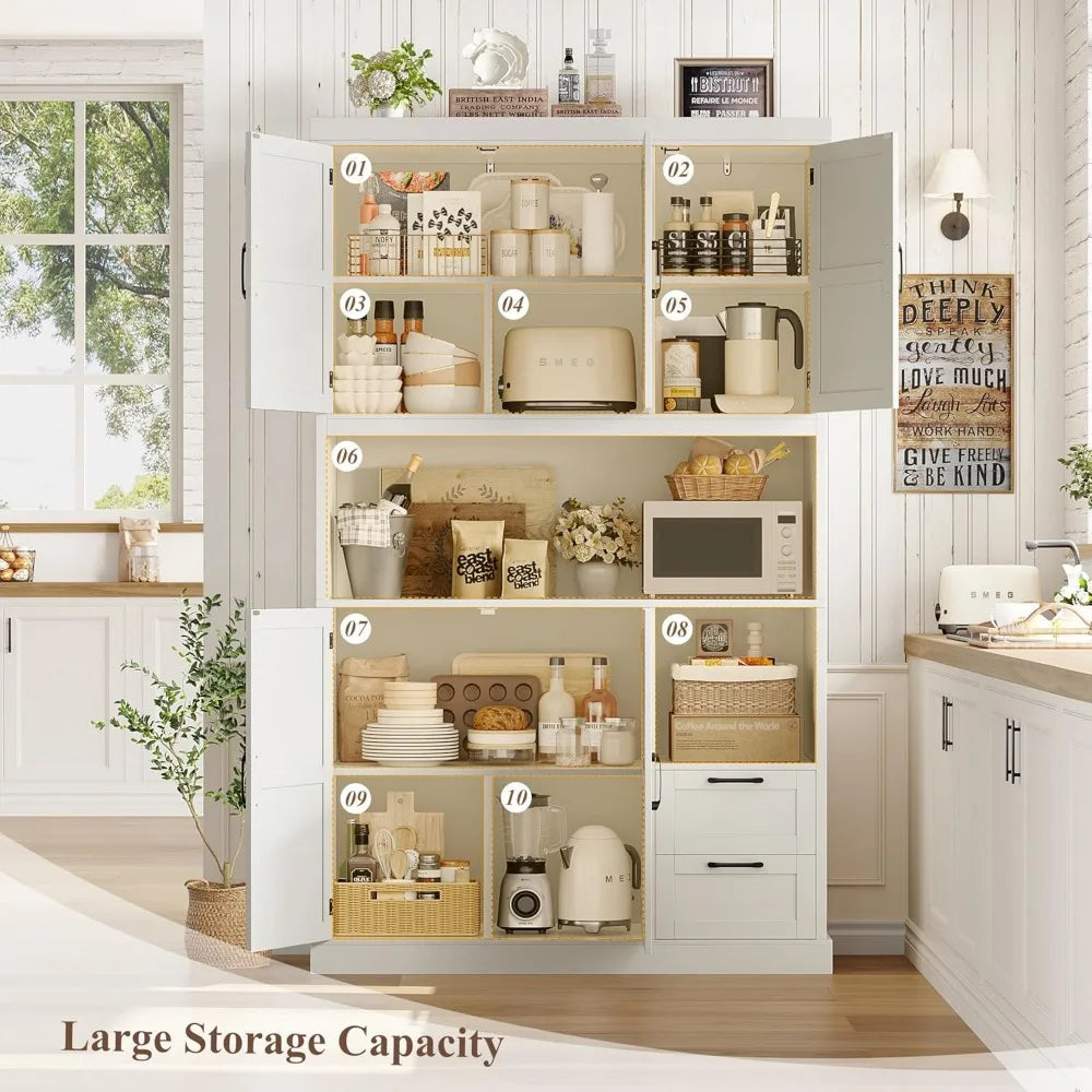76" Tall Kitchen Pantry Storage Cabinet - Loft&Timber