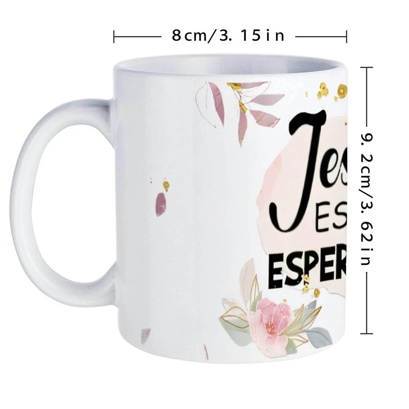Jesus Es Mi Esperanza Ceramic Coffee Mug Bible Verse Mugs Coffee Cups, 330ml Cute Glass Cup - Loft&Timber