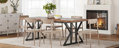 Farmhouse Dining Table for 6 People, 70.8" - Loft&Timber