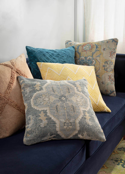 Richibucto Yellow Boho Medallion Throw Pillow - Loft&Timber