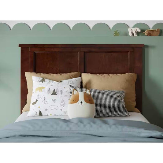 Twin size Traditional Style Headboard in Walnut Wood Finish - Loft&Timber
