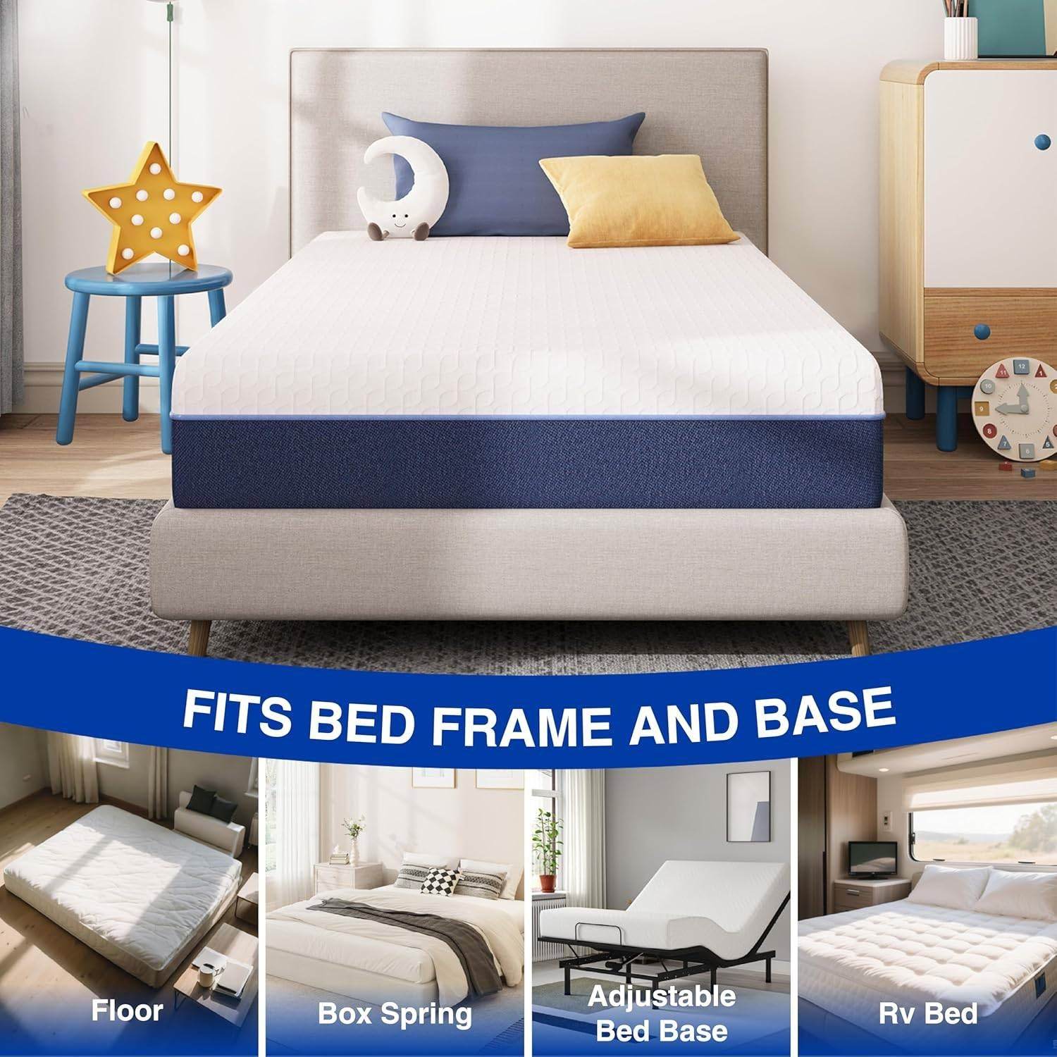 Twin Size 6-inch Gel Infused Medium Firm Memory Foam Mattress - Loft&Timber