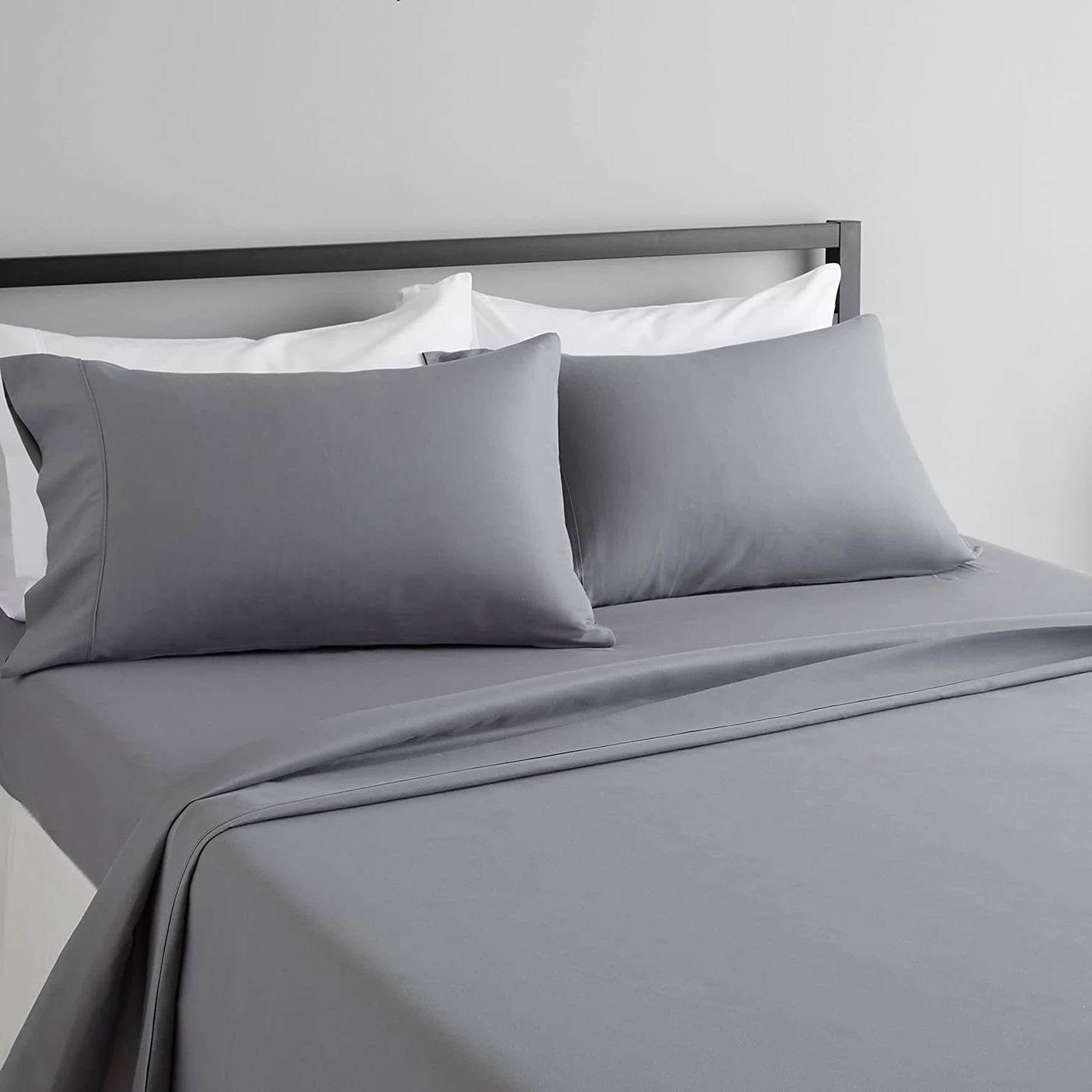 Twin size Silver Grey 100-Percent Egyptian Cotton 1000 Thread Count Sheet Set - Loft&Timber