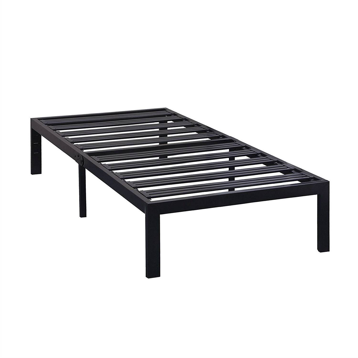 Twin XL Metal Platform Bed Frame with Heavy Duty Steel Slats - Loft&Timber
