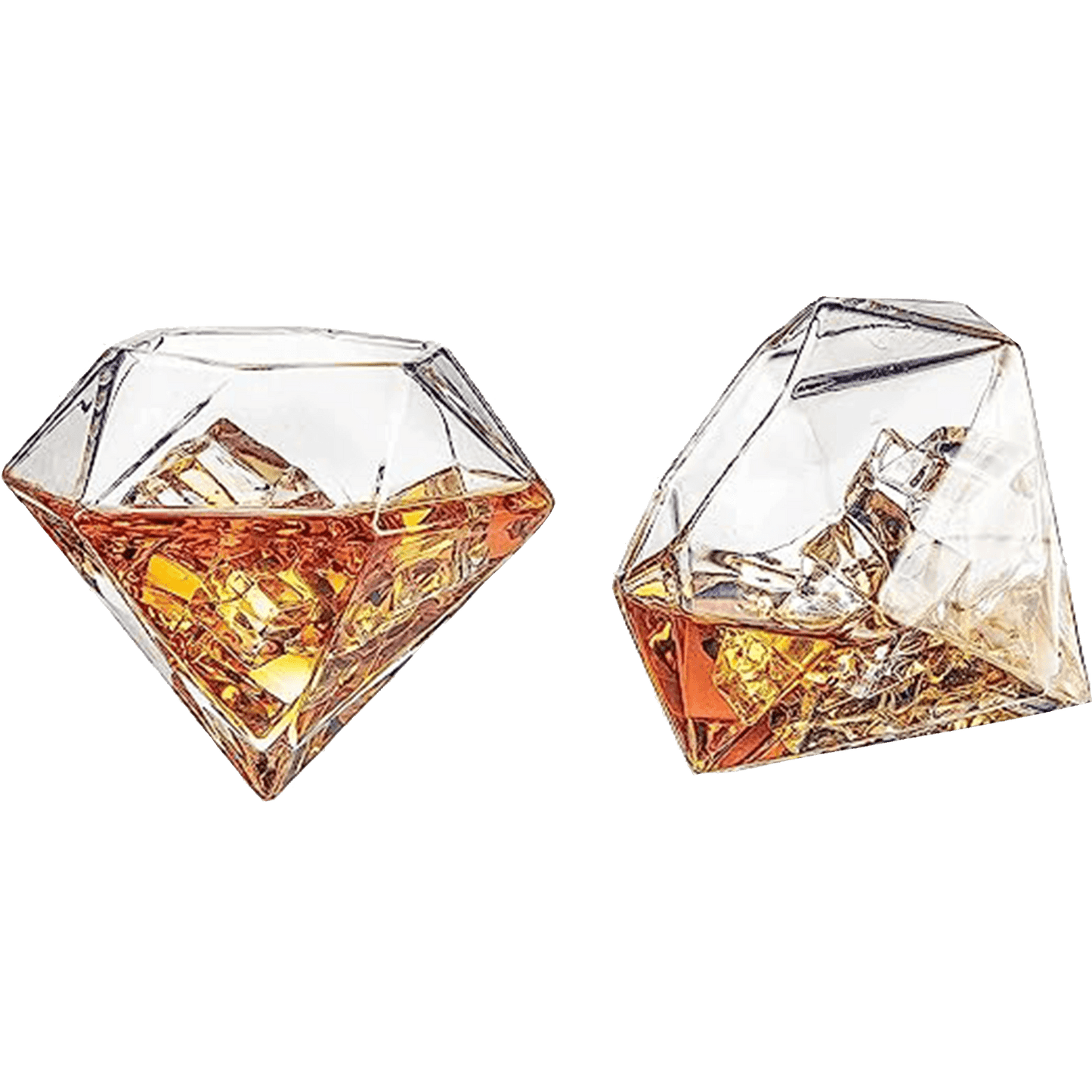 The Wine Savant Diamond Whiskey Glasses, Scotch, Bourbon or Wine Glasses, Set of 2 10 oz Old Fashion Elegant Spirits Glasses - Loft&Timber