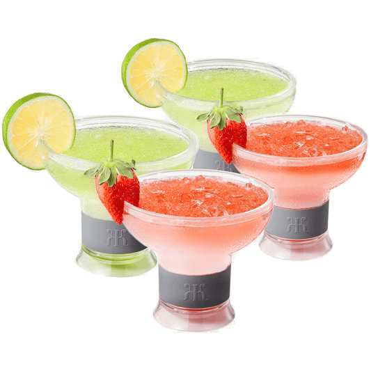 Frozen Margarita & Cocktail Chiller Glasses | Set of 4 | 12 OZ Unbreakable Tritan Acrylic - Loft&Timber