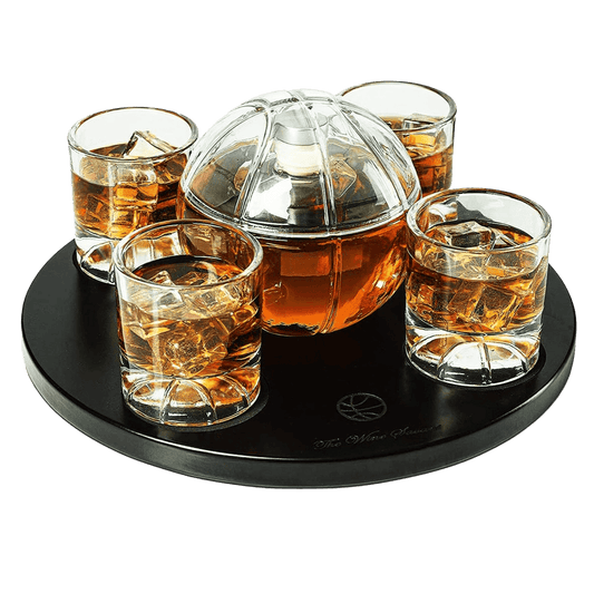 Basketball Decanter Set, Whiskey Scotch or Bourbon Decanter Perfect for Basketball Enthusiasts by The Wine Savant - Loft&Timber