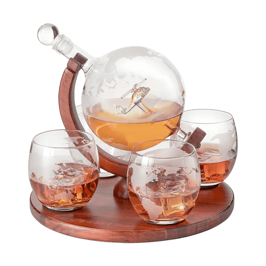 Helicopter Whiskey Decanter Gift Set - Loft&Timber