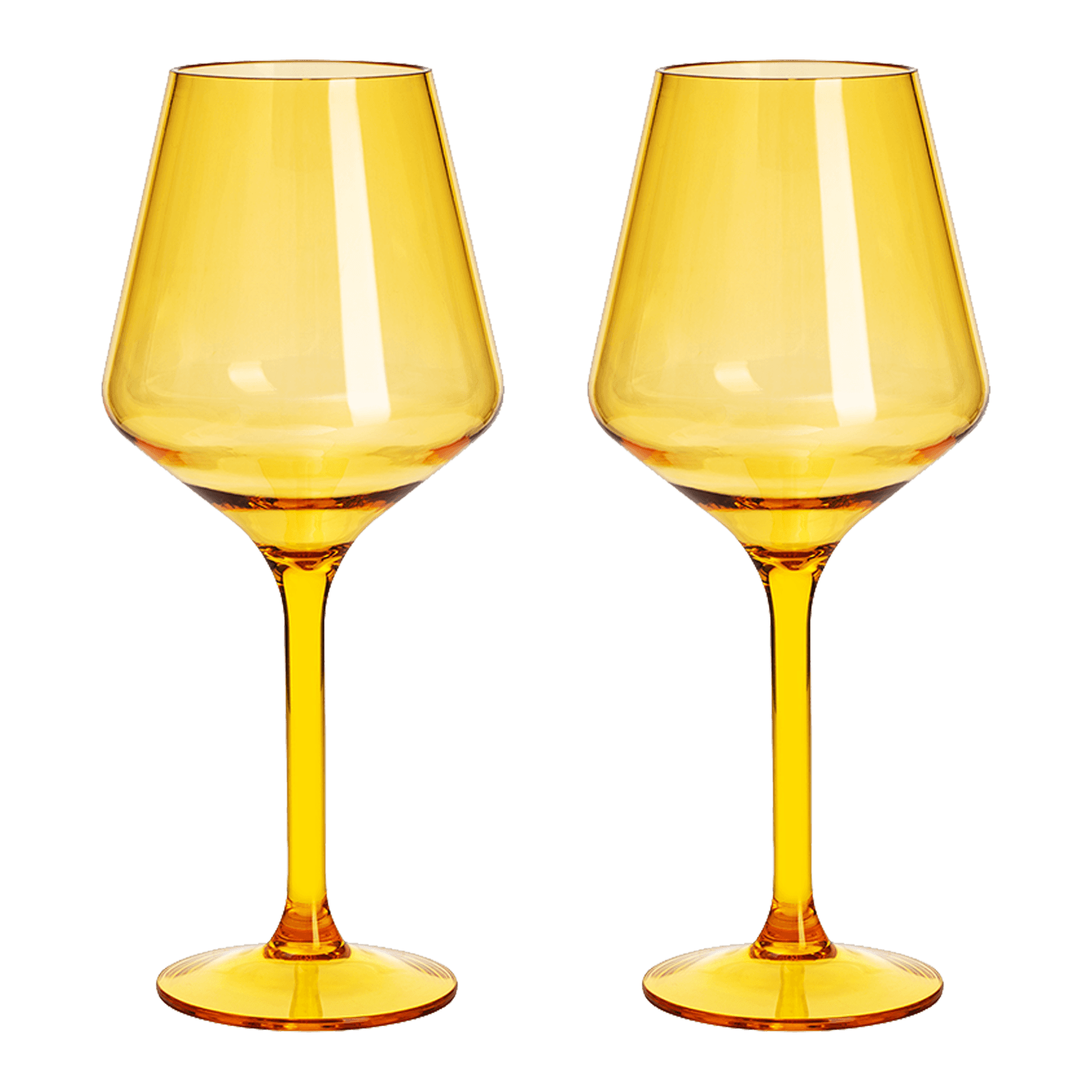 Floating Wine Glasses for Pool - Set of 2-15 OZ Shatterproof Poolside Wine Glasses, Tritan Plastic Reusable Stemware, Beach Outdoor Cocktail, Wine, Champagne, Water Glassware Spring Summer (Yellow) - Loft&Timber