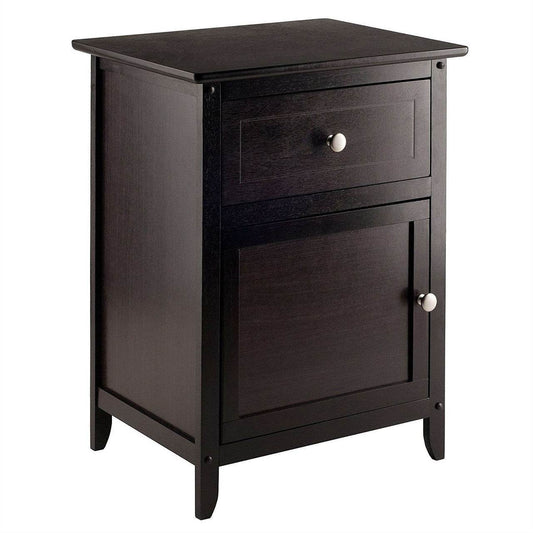 Espresso Wood End Table Nightstand Accent Table - Loft&Timber