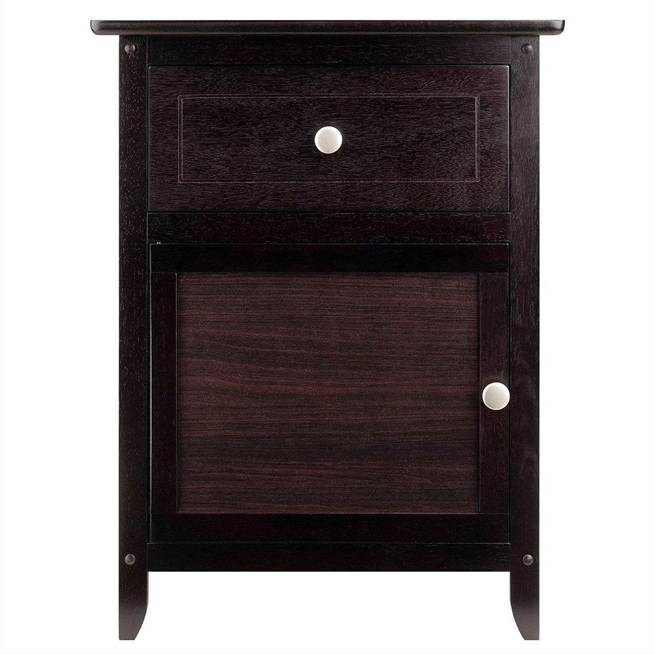 Espresso Wood End Table Nightstand Accent Table - Loft&Timber