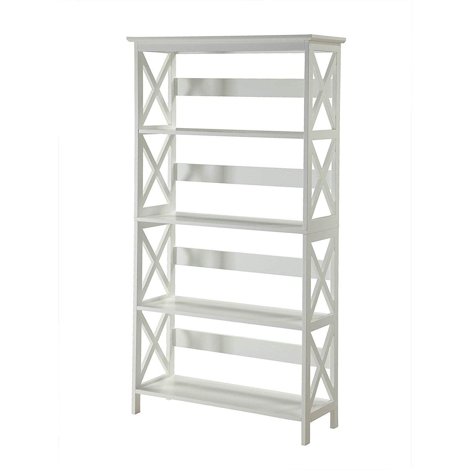Glossy White 5-Shelf Bookcase - Loft&Timber