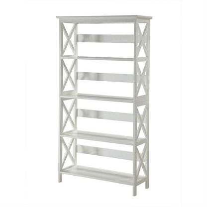 Glossy White 5-Shelf Bookcase - Loft&Timber